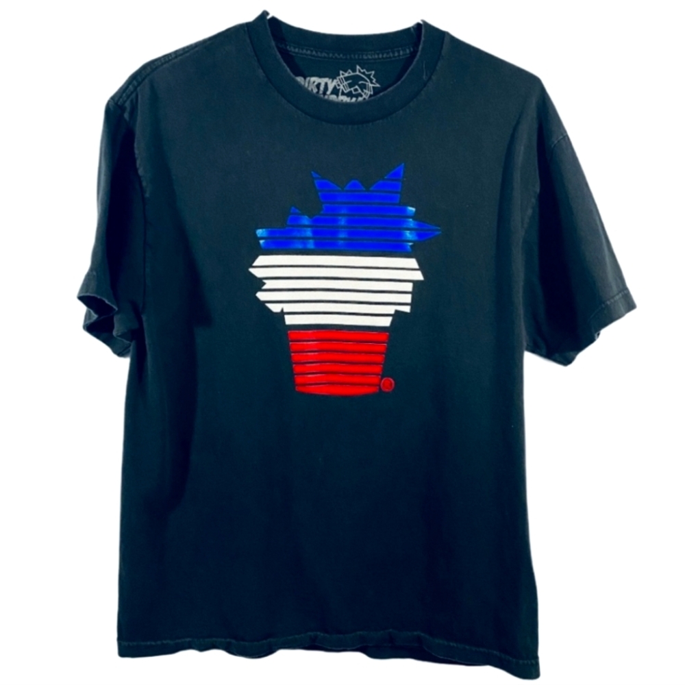 Dirty Laundry Short Sleeve Blue White Red Cotton Graphic T-Shirt Men Size Large